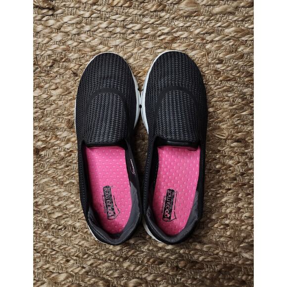 Skechers Go Walk 3 Women’s 10 Shoes Black Pink Slip On Comfort Walking Sneakers - Picture 9 of 12